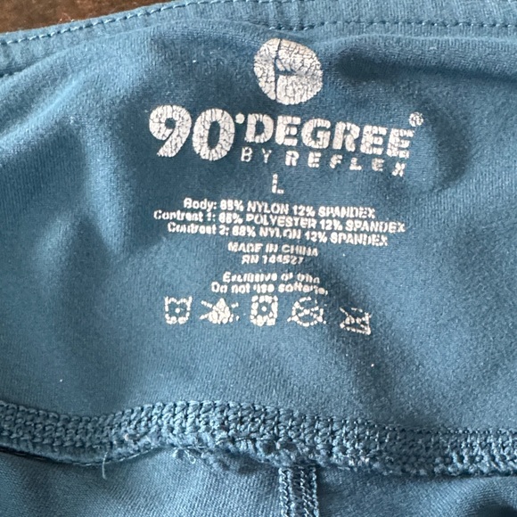 90 Degree By Reflex Teal Leggings - Picture 3 of 3